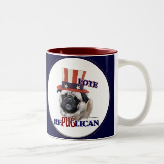 Pug Lovers Gifts Tweekleurige Koffiemok (Rechts)