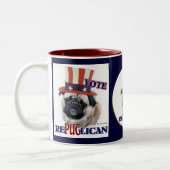Pug Lovers Gifts Tweekleurige Koffiemok (Links)