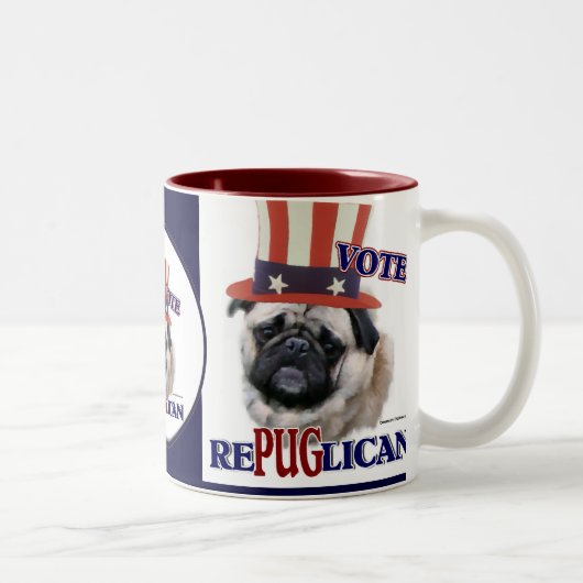 Pug Lovers Gifts Tweekleurige Koffiemok (Rechts)