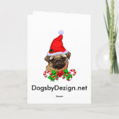 Pug Lovers kerstcadeaus Feestdagen Kaart (Achterkant)