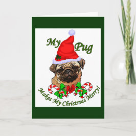 Pug Lovers kerstcadeaus Feestdagen Kaart