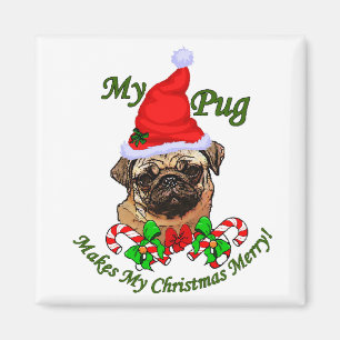 Pug Lovers kerstcadeaus Magneet