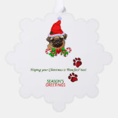 Pug Lovers kerstcadeaus Ornament Kaart (Achterkant)