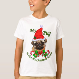 Pug Lovers kerstcadeaus T-shirt