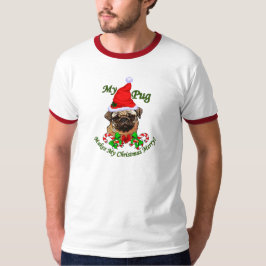 Pug Lovers kerstcadeaus T-shirt