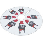 Pug Lovers Santa Dog kerstboomrokken Kerstboom Rok (Gekanteld)