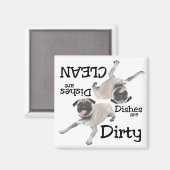 Pug Lovers Vaatwasser Magneet (Voorkant / Achterkant)