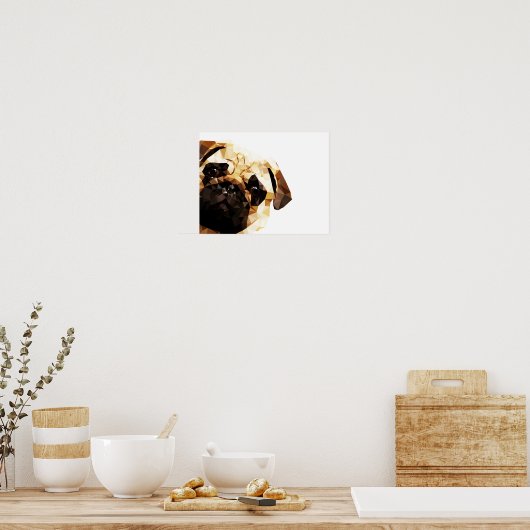 Pug Low Poly Art Poster (Keuken)