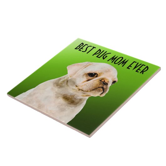 Pug Ma Ceramic Tile Tegeltje (Zijkant)