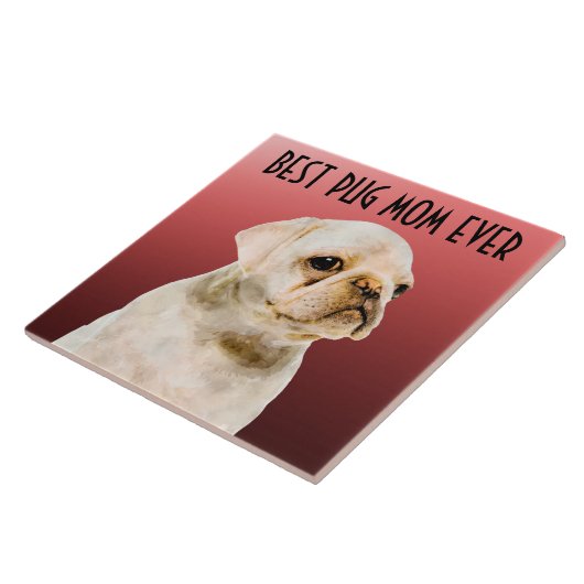 Pug Ma Ceramic Tile Tegeltje (Zijkant)