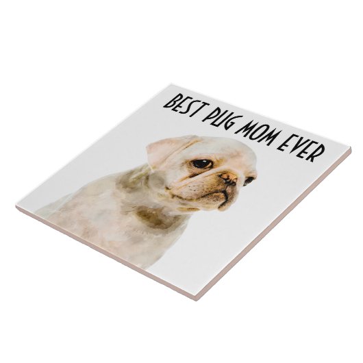 Pug Ma Ceramic Tile Tegeltje (Zijkant)