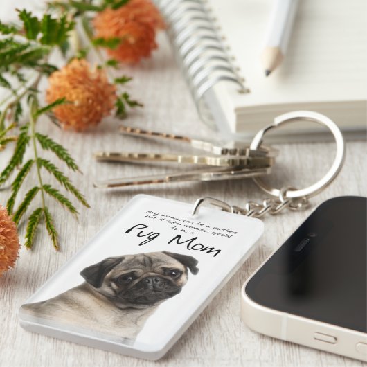 Pug Ma Key Ring Sleutelhanger (Voorkant Rechts)