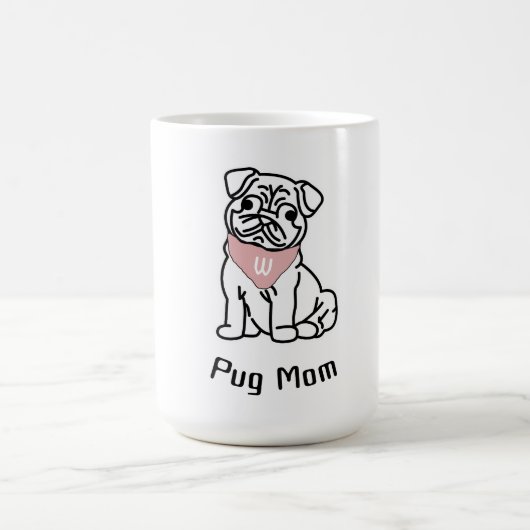 PUG MAM - AANGEPASTE HOND INITIAAL KOFFIEMOK (Center)