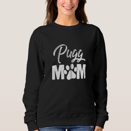 Pug mam Dog Mama Funny Pug Lover Thleppip Trui (Voorkant)