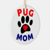 Pug Mam Hond Mam Tekening Keramisch Ornament (Rechts)