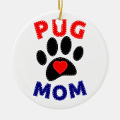 Pug Mam Hond Mam Tekening Keramisch Ornament (Voorkant)
