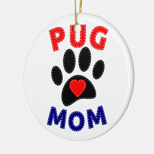 Pug Mam Hond Mam Tekening Keramisch Ornament (Links)