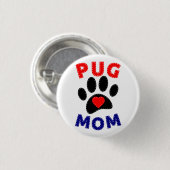 Pug Mam Hond Mam Tekening Ronde Button 3,2 Cm (Voorkant /achterkant)