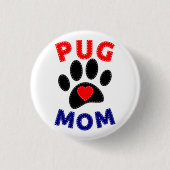 Pug Mam Hond Mam Tekening Ronde Button 3,2 Cm (Voorkant)