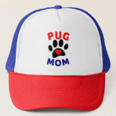 Pug Mam Hond Mam Tekening Trucker Pet (Voorkant)
