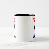 Pug Mam Hond Mam Tekening Tweekleurige Koffiemok (Center)