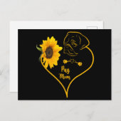 Pug mam met Moederdag van zonnebloem Briefkaart (Voorkant / Achterkant)