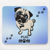 Pug mam Paw Print Muismat (Voorkant)