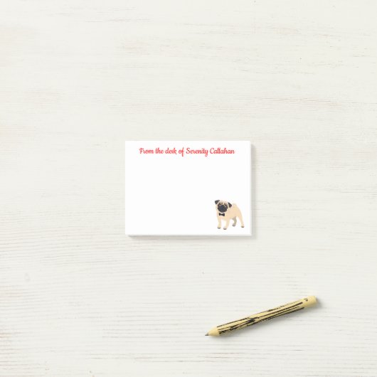 Pug mam Puppy Dog Dad Rescue Puppies Post-it® Notes (Op bureau)