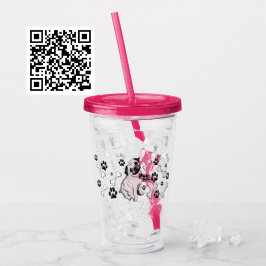 Pug mama acryl drinkbeker