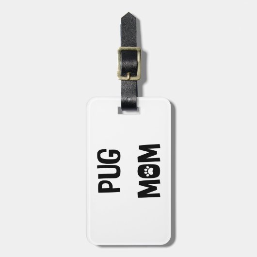 Pug mama bagagelabel (Voorkant verticaal)