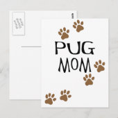Pug mama briefkaart (Voorkant / Achterkant)