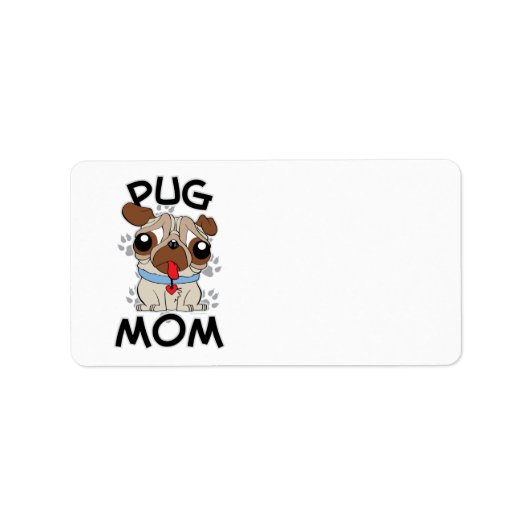 Pug mama etiket (Voorkant)