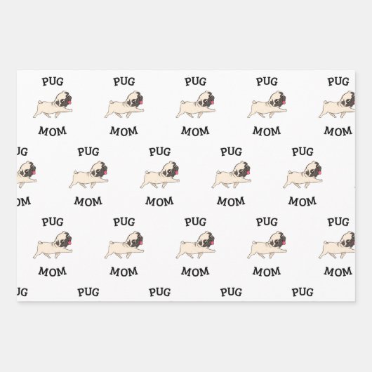 Pug mama inpakpapier vel (Voorkant)