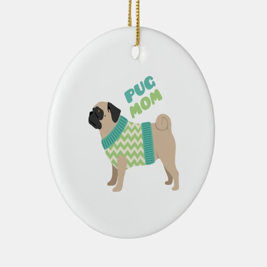 Pug mama keramisch ornament (Rechts)