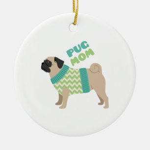 Pug mama keramisch ornament