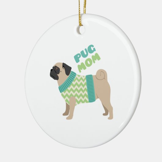 Pug mama keramisch ornament (Links)