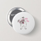 Pug mama ronde button 5,7 cm (Voorkant /achterkant)