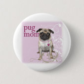 Pug mama ronde button 5,7 cm (Voorkant)