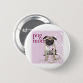 Pug mama ronde button 5,7 cm (Voorkant /achterkant)