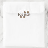 Pug mama ronde sticker (Tas)