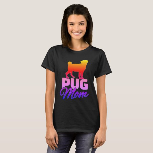 Pug mama t-shirt (Voorkant volledig)