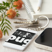 pug mashup.png sleutelhanger (Voorkant Rechts)