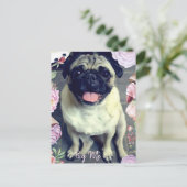 Pug Me - Happy Pug Briefkaart (Staand voorkant)