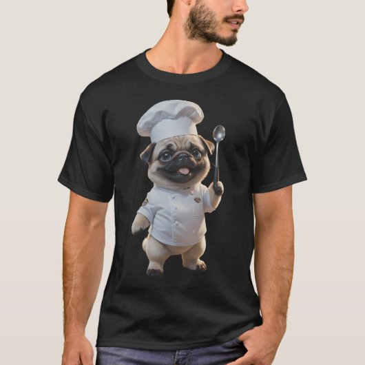 Pug-meesterkok hond t-shirt (Voorkant)