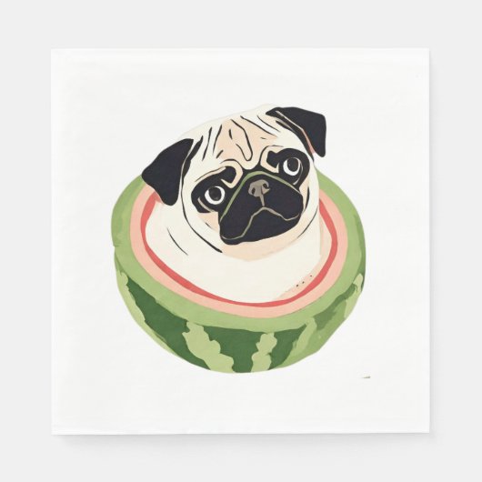 Pug Melon Classic T-shirt Servet (Voorkant)