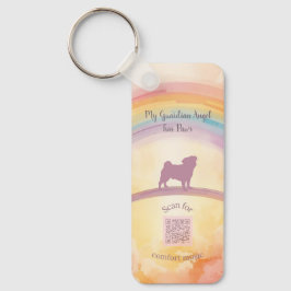  Pug Memorial Keychain with Music QR Code
