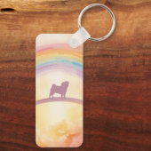  Pug Memorial Keychain with Music QR Code (Achterkant)