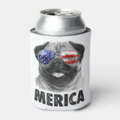 Pug Merica, 4 juli Shirt voor Vrouwenjongens Blikjeskoeler (Blikje Voorkant)