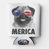 Pug Merica, 4 juli Shirt voor Vrouwenjongens Blikjeskoeler (Voorkant)