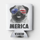 Pug Merica, 4 juli Shirt voor Vrouwenjongens Blikjeskoeler (Achterkant)